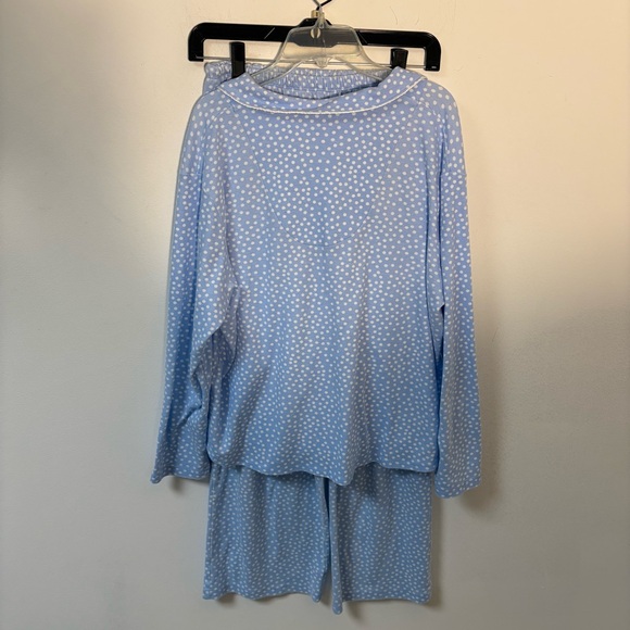 Karen Neuburger Womens Blue/White Polka Dot Pajama Set Cotton Blend Large - Picture 2 of 10